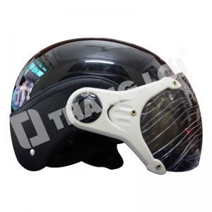 Nón bảo hiểm nữa đầu đen có kính