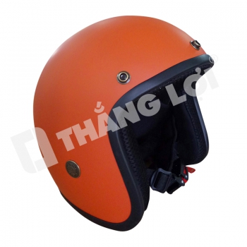 Nón Bảo Hiểm 3/4 Đầu Cam Trơn