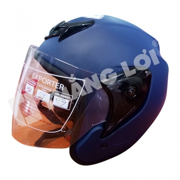 Nón Bảo Hiểm 3/4 Đầu Xanh Có Kính