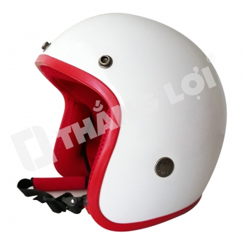 Nón Bảo Hiểm 3/4 Đầu Trắng Trơn