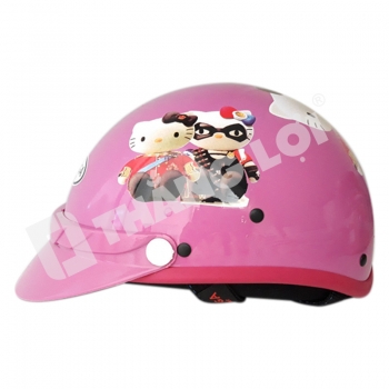 Nón bảo hiểm trẻ em kitty hồng