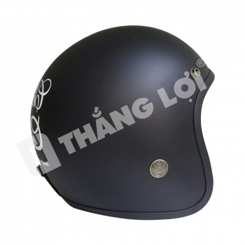 Nón Bảo Hiểm 3/4 Đầu Đen