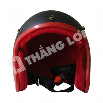 Nón bảo hiểm 3/4 đen đỏ