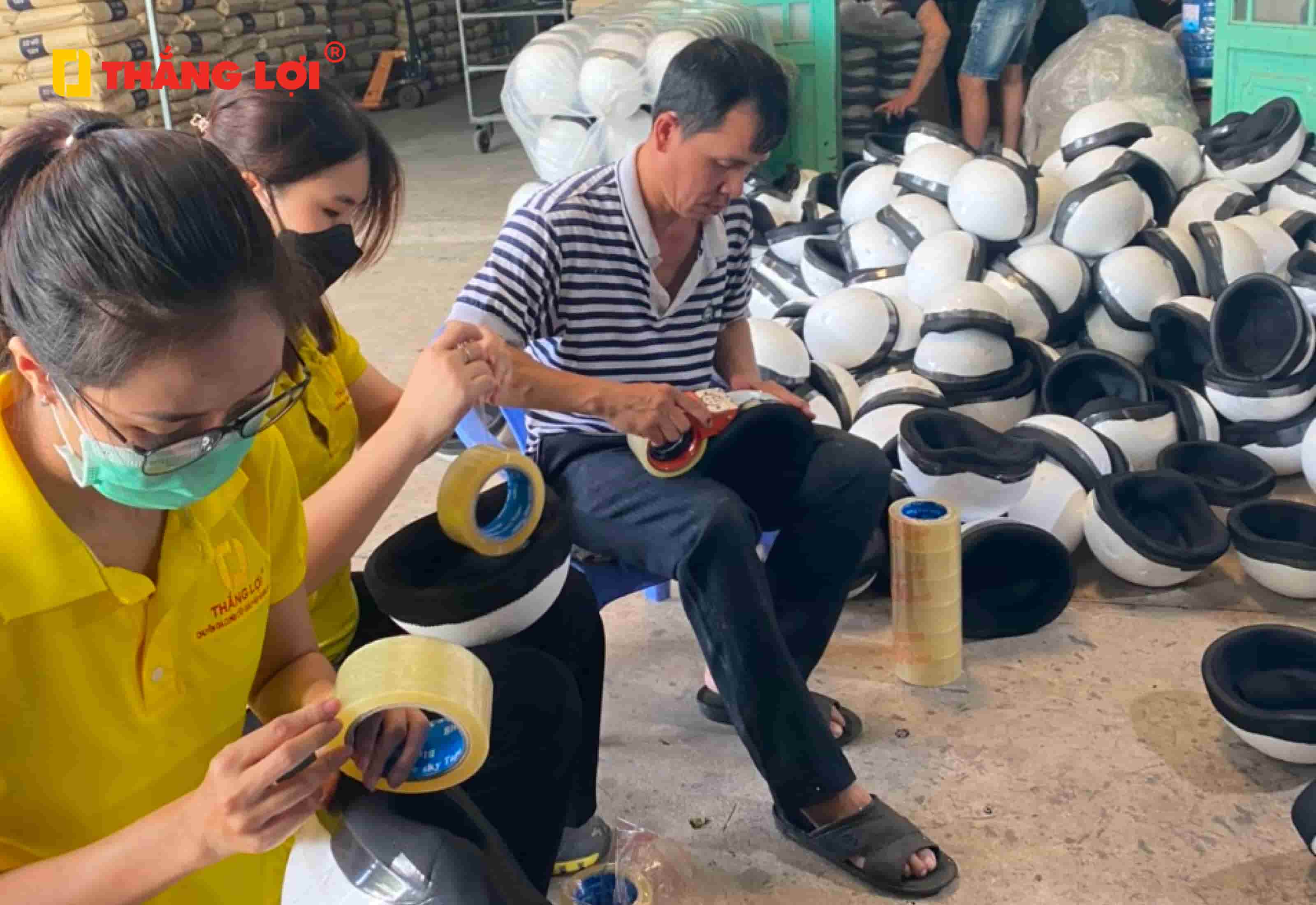 giới thiệu về xưởng sản xuất nón bảo hiểm thắng lợi