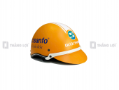 Nón bảo hiểm nửa đầu in logo Lactsanfo màu cam nhám