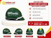 Nón bảo hiểm in logo Bifi Sanfo màu xanh lá nhám