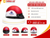 Nón bảo hiểm nửa đầu in logo Việt Hùng sơn nhám