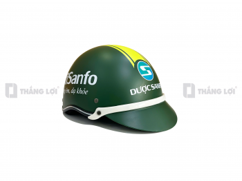 Nón bảo hiểm in logo Bifi Sanfo màu xanh lá nhám