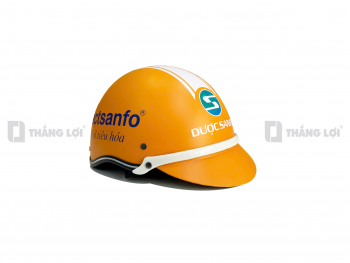 Nón bảo hiểm nửa đầu in logo Lactsanfo màu cam nhám