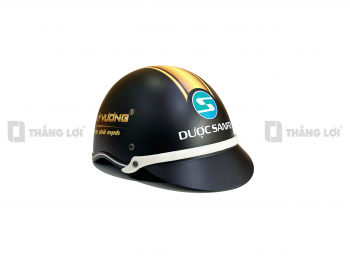 Nón bảo hiểm đen nhám in logo Dược Sanfo Sâm Kỳ Vương