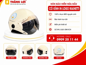 Nón bảo hiểm nửa đầu có kính in logo Mainetti