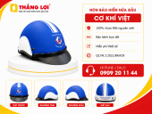 Nón bảo hiểm nửa đầu in logo Cơ khí Việt Long An