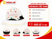 Nón bảo hiểm in logo Kids&Us Việt Nam