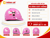 Nón bảo hiểm trẻ em kitty hồng