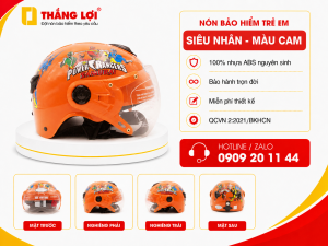 Nón bảo hiểm trẻ em siêu nhân màu cam