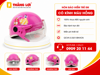 Nón bảo hiểm trẻ em hồng