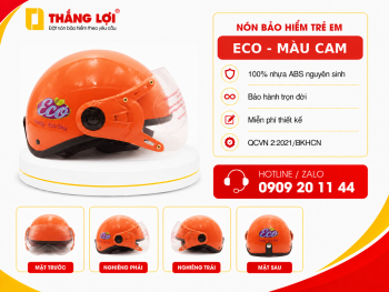 Nón bảo hiểm trẻ em ECO - Màu cam