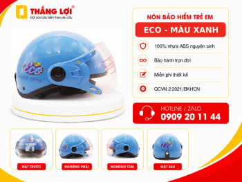 Nón bảo hiểm trẻ em ECO - MÀU XANH