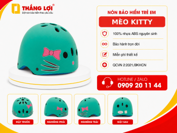 Nón bảo hiểm trẻ em Mèo Kitty