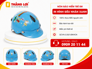 Nón bảo hiểm trẻ em xanh
