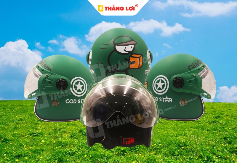 Nón bảo hiểm 3 phần 4 cho đơn vị vận chuyển Giao hàng tiết kiệm
