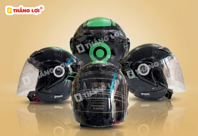 Nón bảo hiểm 3 phần 4 cho đơn vị vận chuyển Gojek