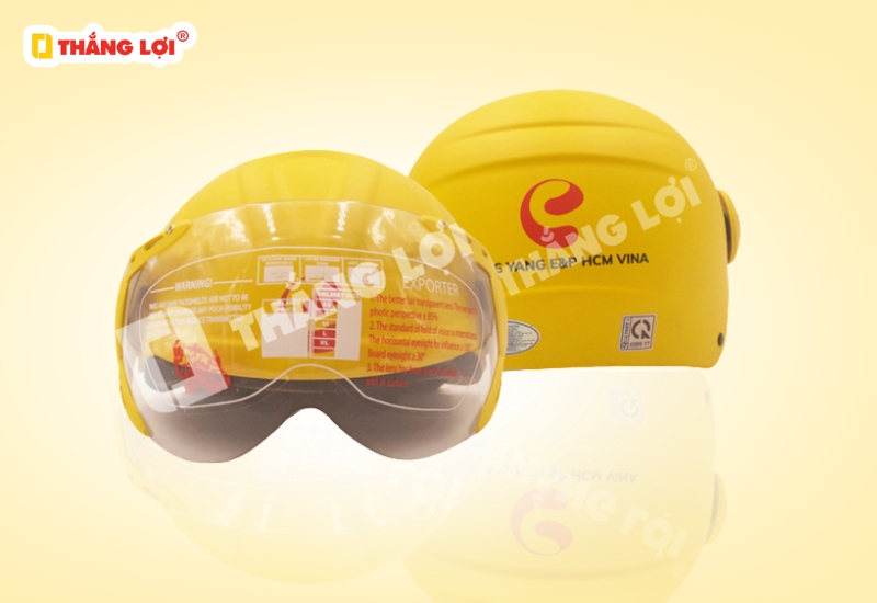 Nón bảo hiểm nửa đầu có kính in logo DongYang Vina