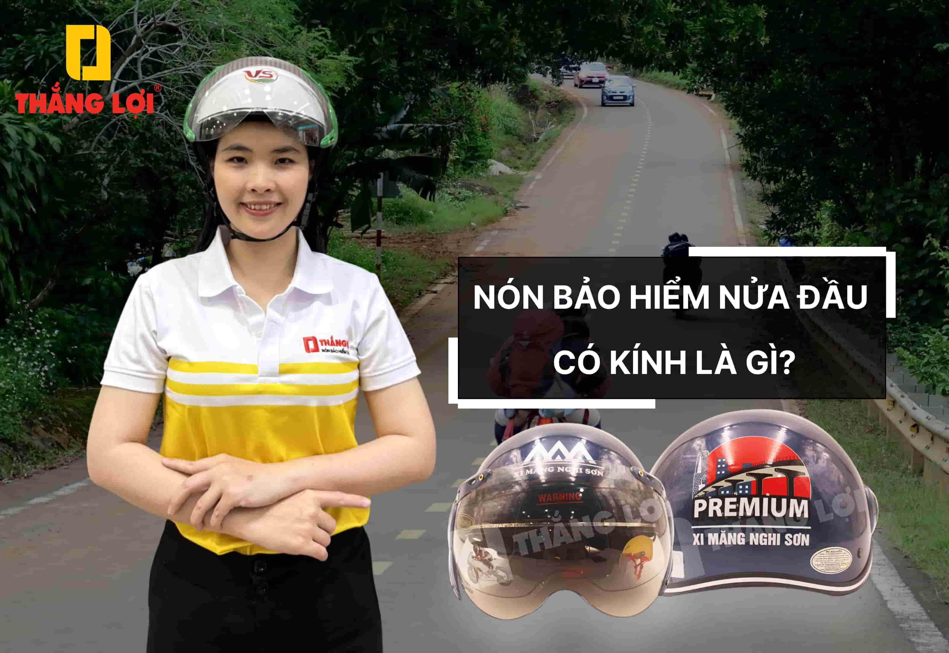nón bảo hiểm nửa đầu có kính