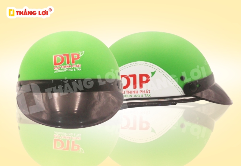 Nón bảo hiểm nửa đầu không kính in Logo Đại Thịnh Phát