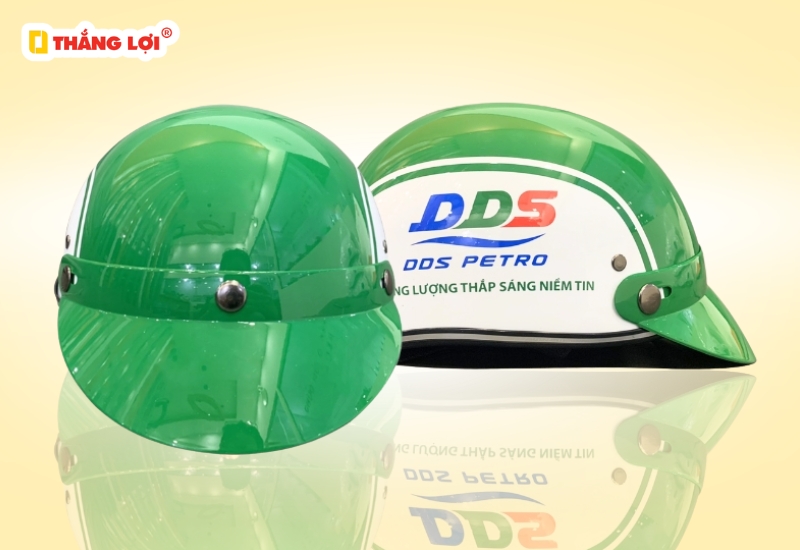 Nón bảo hiểm nửa đầu không kính in Logo DDS Petro