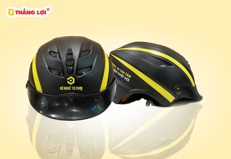Nón bảo hiểm nửa đầu không kính in Logo Đồ Nghề Tự Chọn