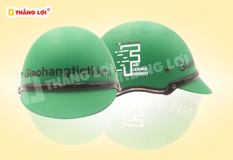 Nón bảo hiểm nửa đầu không kính in Logo GHTK