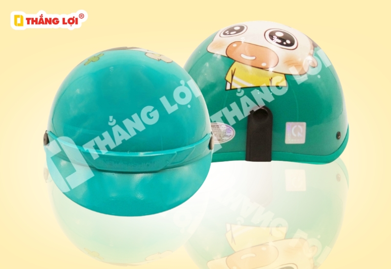Nón bảo hiểm nửa đầu không kính in Logo Quỳnh Aka
