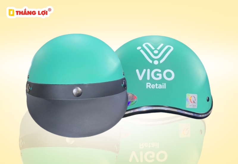 Nón bảo hiểm nửa đầu không kính in Logo Vigo