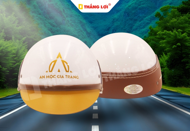 Nón bảo hiểm nửa đầu có ốp da