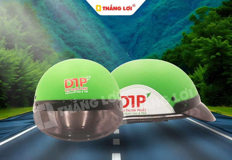 Nón bảo hiểm nửa đầu không kính in Logo Đại Thịnh Phát