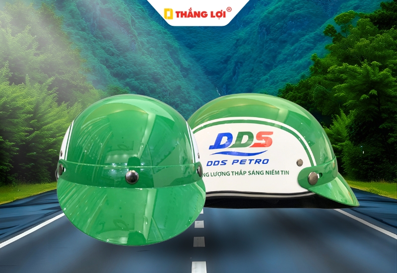Nón bảo hiểm nửa đầu không kính in Logo DDS Petro