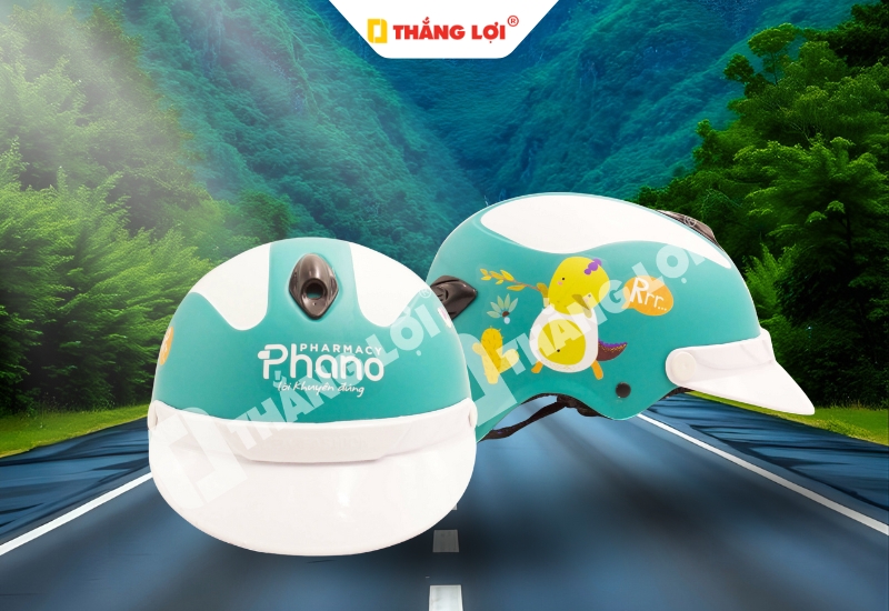 Nón bảo hiểm nửa đầu không kính in Logo Phano Pharmacy
