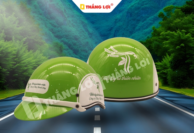 Nón bảo hiểm nửa đầu không kính in Logo Thúy Thành Công