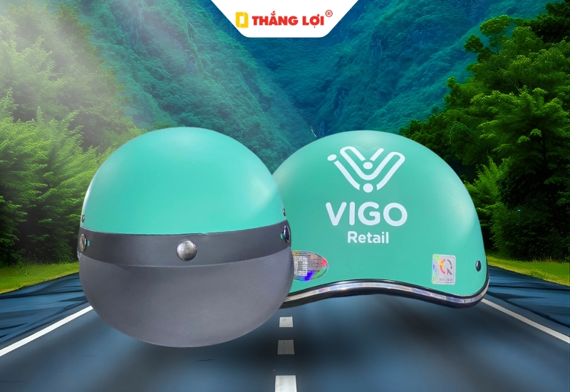 Nón bảo hiểm nửa đầu không kính in Logo Vigo