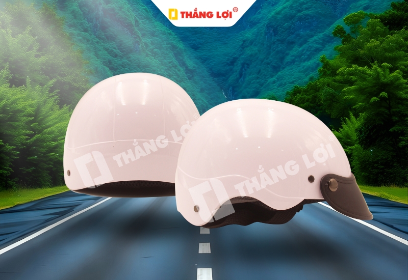 Nón bảo hiểm nửa đầu phối màu hoặc trơn