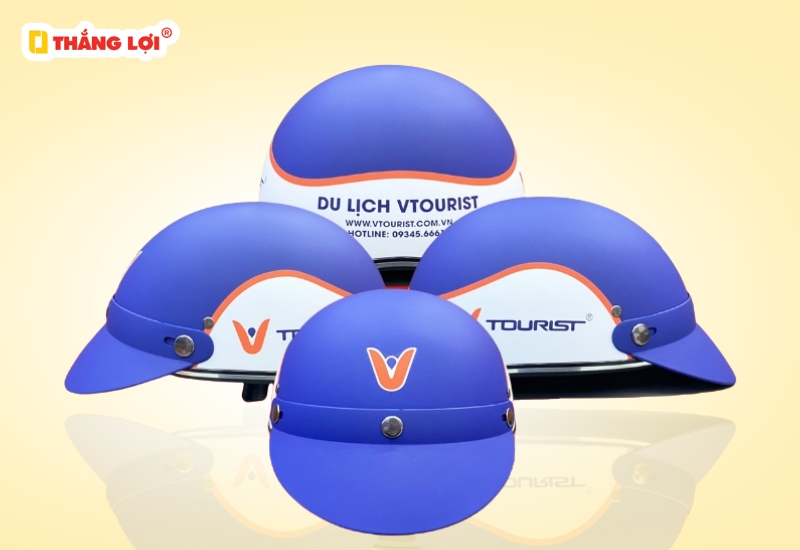 Nón bảo hiểm nửa đầu công ty du lịch V Tourist