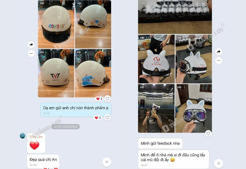 Đánh giá từ khách hàng đã đặt mũ bảo hiểm trẻ em tại Thắng Lợi