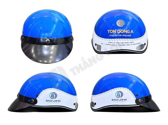 Nón bảo hiểm in logo công ty Bảo Long
