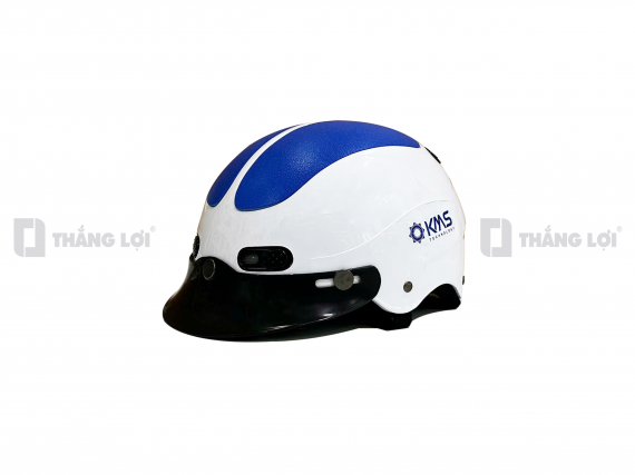 Nón bảo hiểm nửa đầu in logo công ty KMS