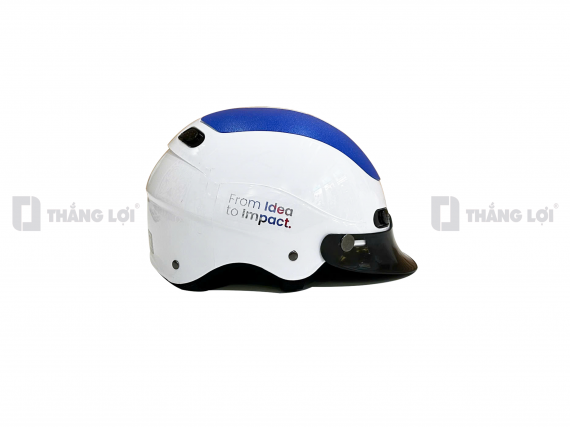 Nón bảo hiểm nửa đầu in logo công ty KMS