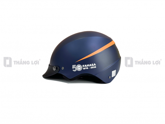 Nón bảo hiểm nửa đầu in logo FAHASA 50 năm