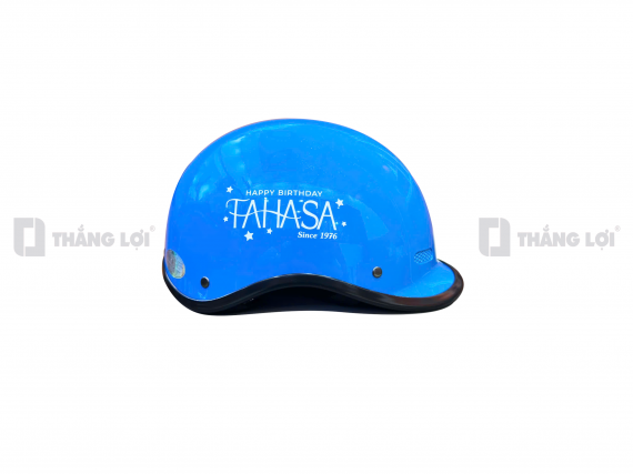 Nón bảo hiểm nửa đầu logo FAHASA 50 năm xanh dương bóng