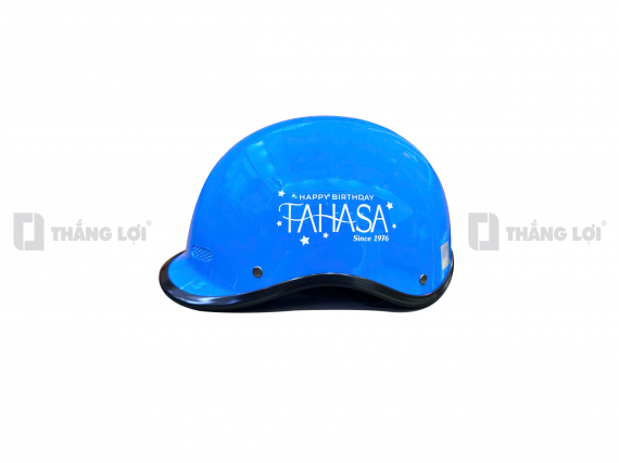 Nón bảo hiểm nửa đầu logo FAHASA 50 năm xanh dương bóng