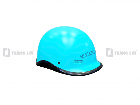Nón bảo hiểm nửa đầu in logo Happy Children’s Day màu xanh biển